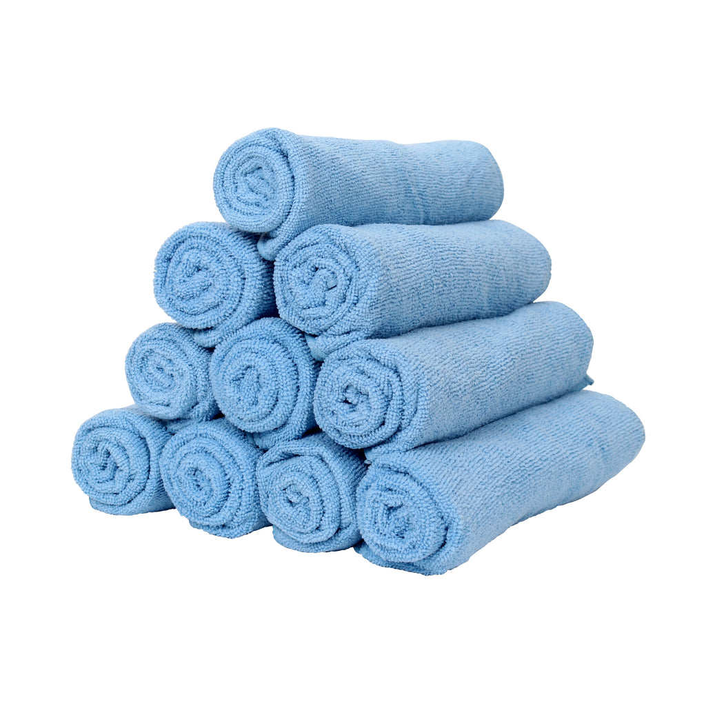 Blue Microfiber Hand Towels, Bulk Case of 180, 15x24 F57293