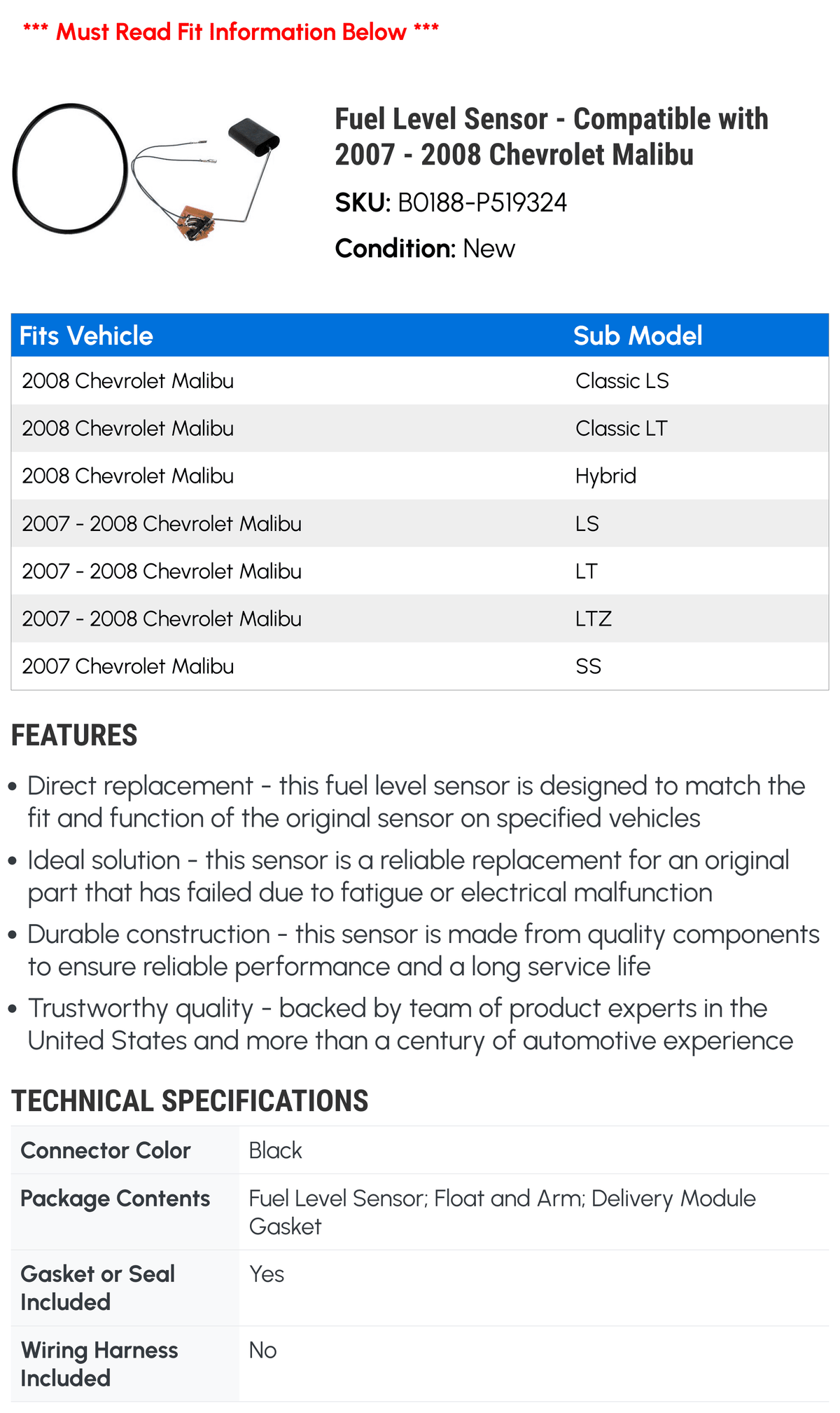Fuel Level Sensor H5334