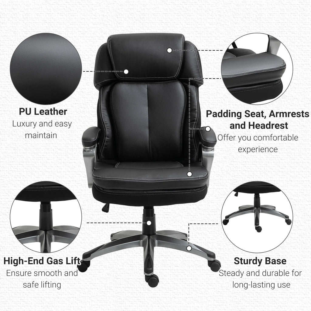 Black High Back Office Chair with Adjustable Height and Wheels Z82584