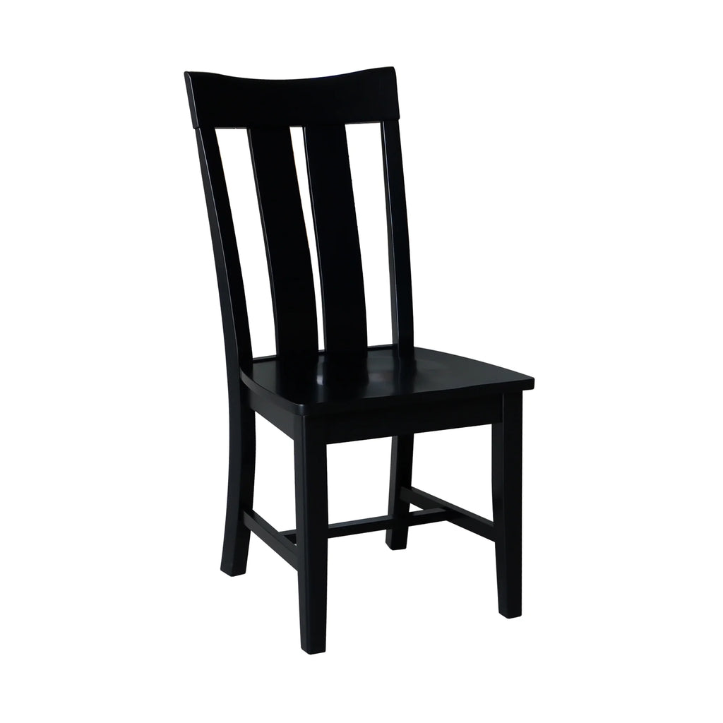 Solid Wood Dining Chairs Set of 2 in Black A2427