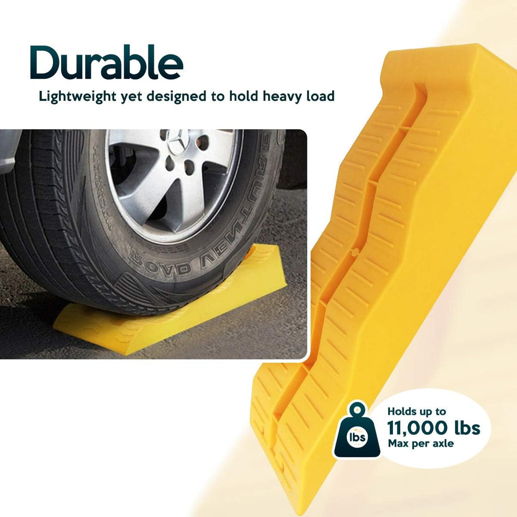 Set of 4 Yellow Drive-On Leveler Ramps C284081