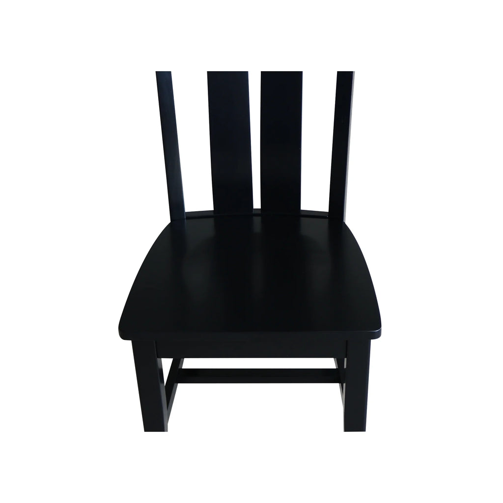 Solid Wood Dining Chairs Set of 2 in Black A2427