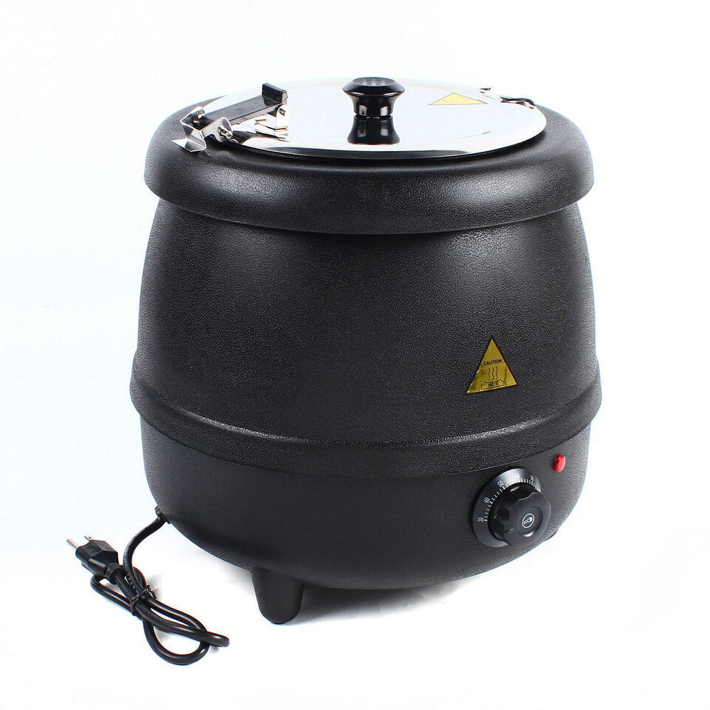 10L Commercial Electric Soup Kettle Stainless Steel 400W Black L9529