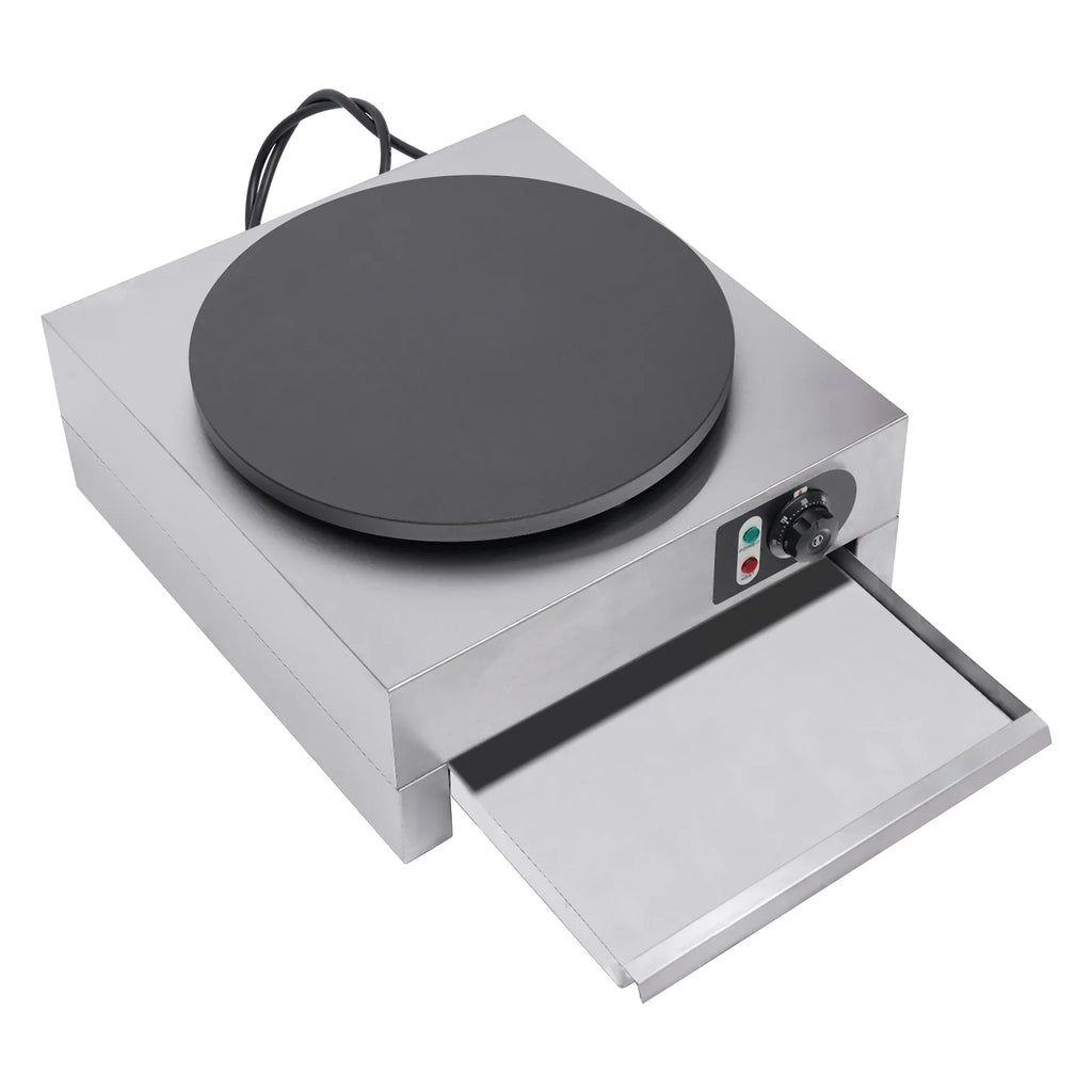 15.7" 110V Commercial Electric Pancake Machine Non Stick Single Hotplate W9621