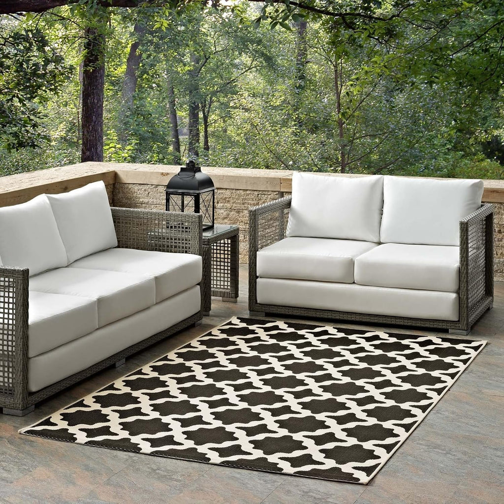 Red and Beige 8x10 Indoor and Outdoor Rug V73001