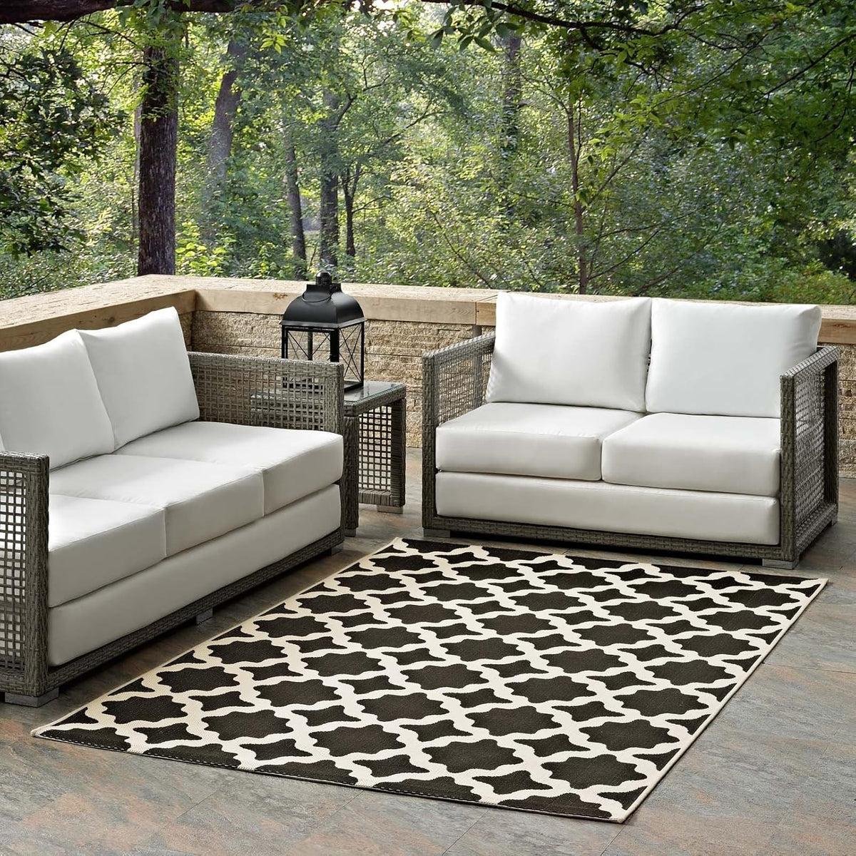 Red and Beige 8x10 Indoor and Outdoor Rug V73001