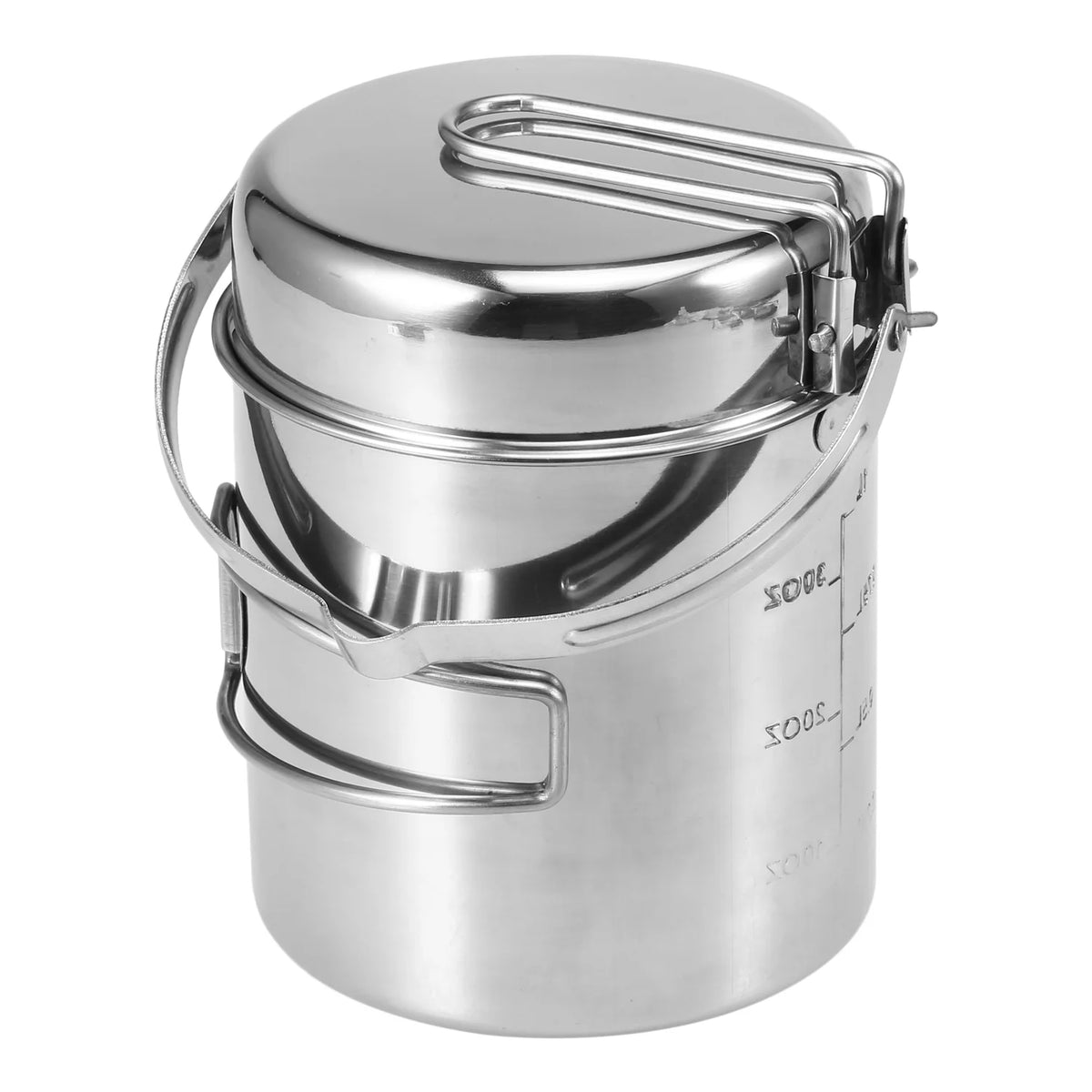 1L Stainless Steel Camping Pot with Foldable Handle J161