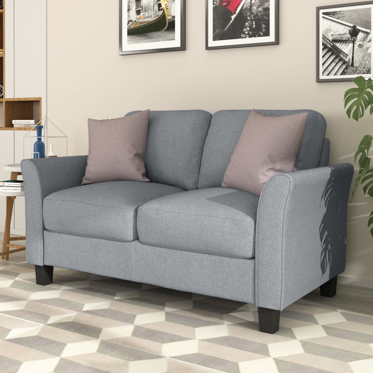 Linen 2-Seater Loveseat Sofa Q3399