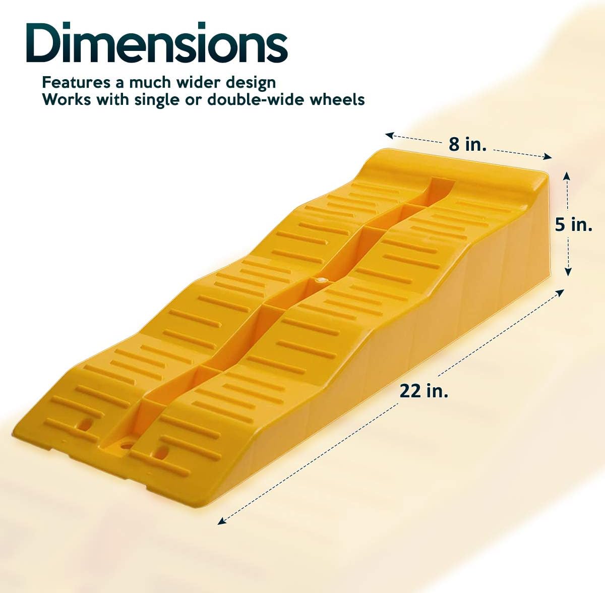 Set of 4 Yellow Drive-On Leveler Ramps C284081