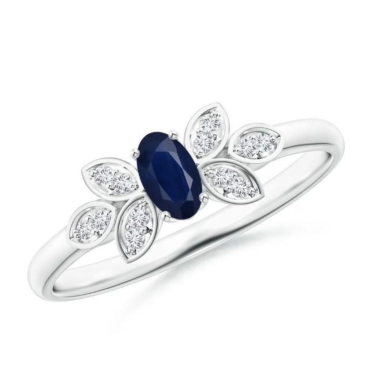 0.36ct Oval Sapphire CZ Diamond Engagement Band Ring 925 Sterling Silver Cocktail Ring X6494