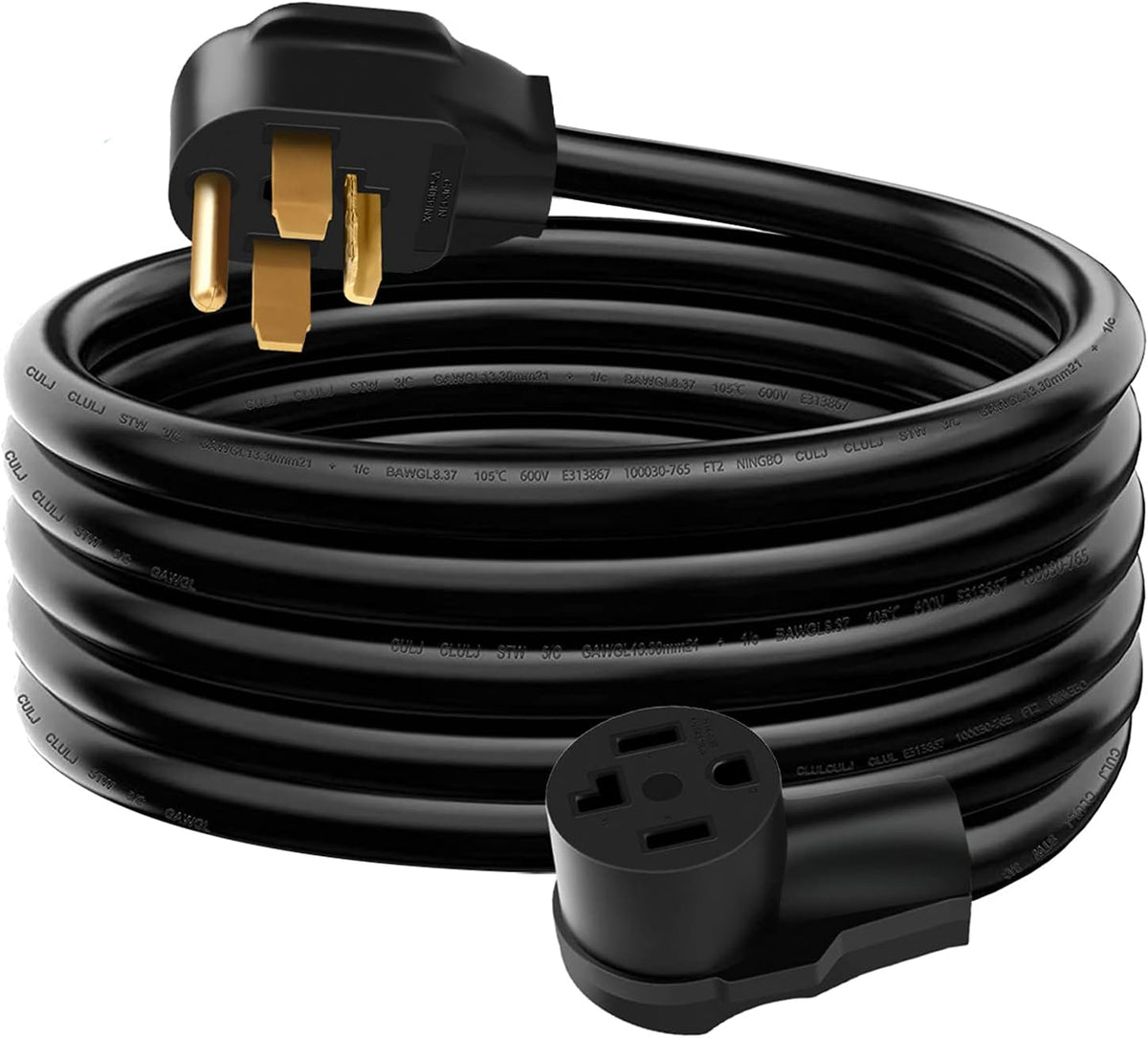 10 FT 4 Prong 30Amp 14-30P to 14-30R Extension Cord, 10 Gauge, Yellow, Pack of 2 X94268