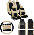 Orange Car Seat Covers Full Set with Carpet Floor Mats Steering Wheel Cover and Seat Belt Pads L354820
