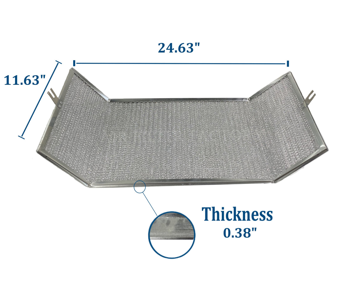 11-5/8 x 24-5/8 x 3/8 Range Hood Aluminum Grease Filter G283