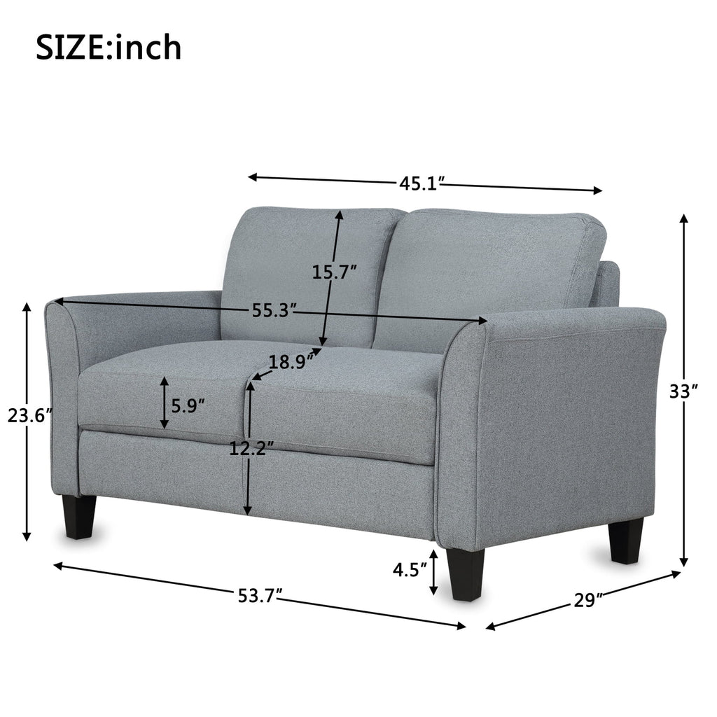 Linen 2-Seater Loveseat Sofa Q3399