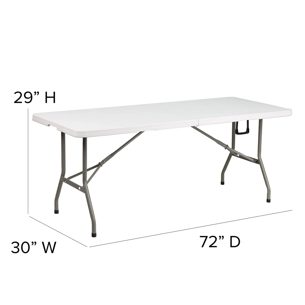 10'x10' White Pop Up Canopy Tent with Carry Bag and 6-Foot Bi-Fold Folding Table with Carrying Handle Z55858