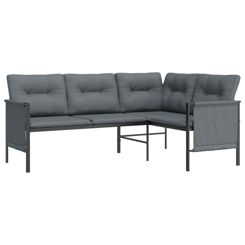 Anthracite Steel and Textilene Patio Corner Sofa W338896
