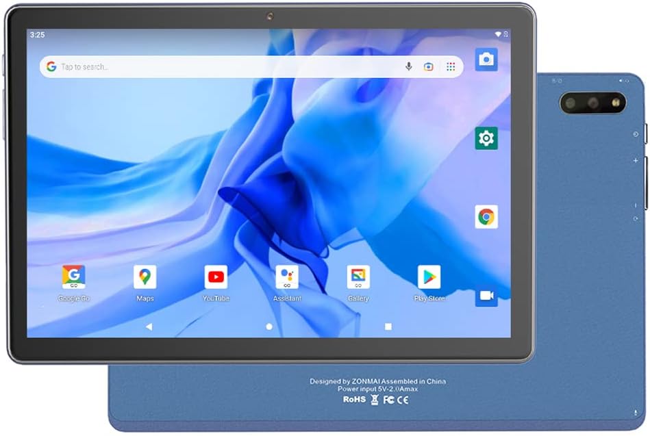 10 Inch 5G WiFi Tablet PC with Quad-Core Processor 4GB RAM 64GB ROM P12008