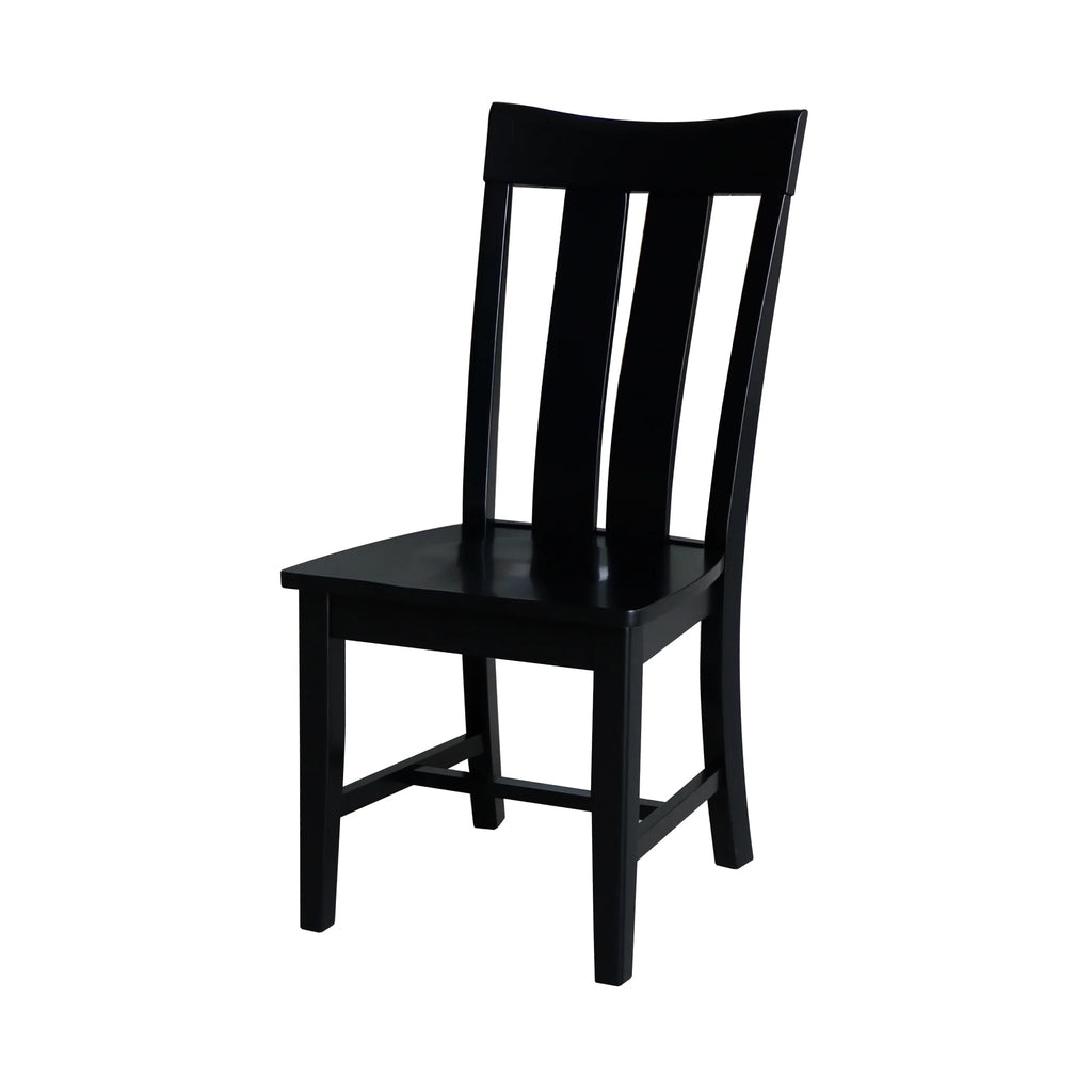 Solid Wood Dining Chairs Set of 2 in Black A2427