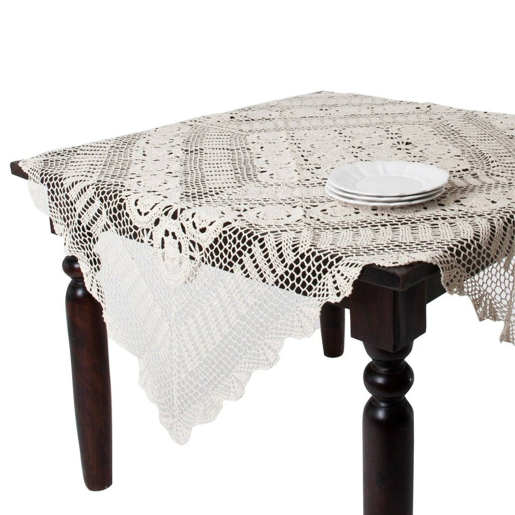Handmade Crochet Lace Table Linens Grey D60534