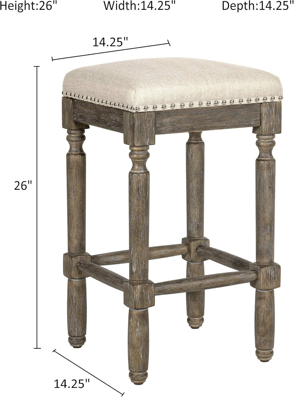 Taupe Barstool 26 Inch Seat Height Set of 1 J7354