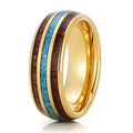 Tungsten Wedding Band with Koa Wood and Turquoise C616131