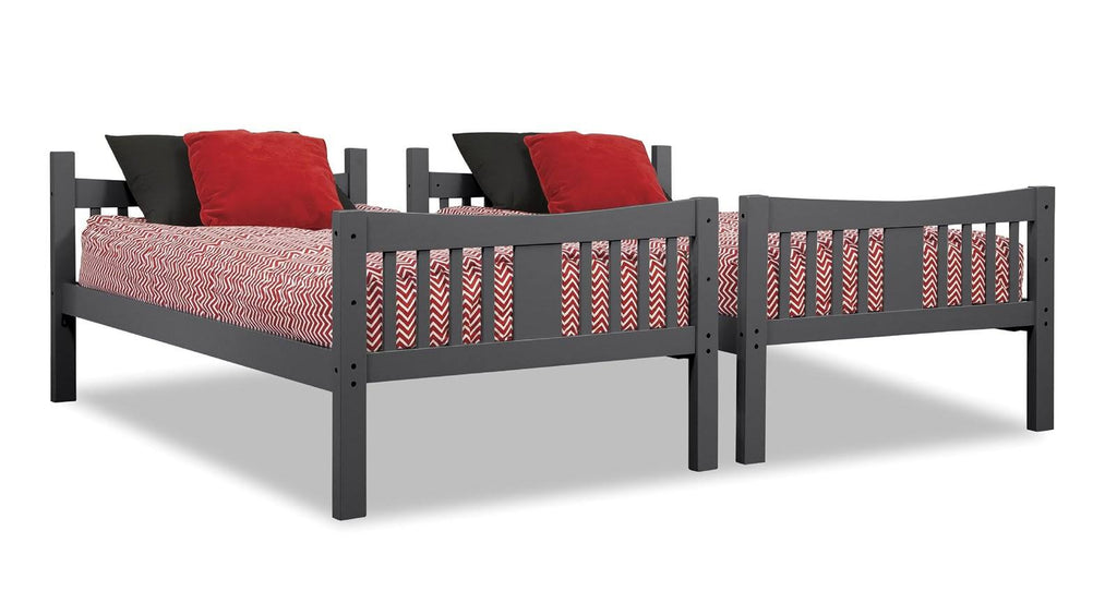 Gray Solid Hardwood Twin Over Twin Bunk Bed L3820