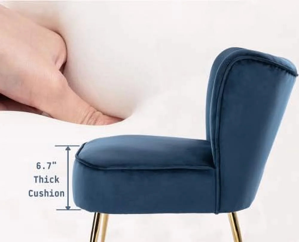 Velvet Accent Chairs Set of 2 with Golden Legs A5912