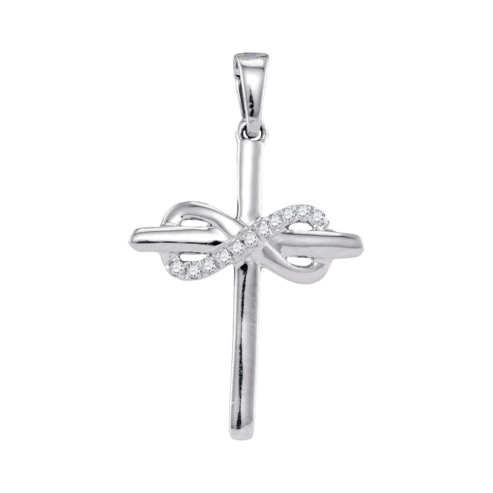 10kt White Gold Diamond Cross Pendant Z74687