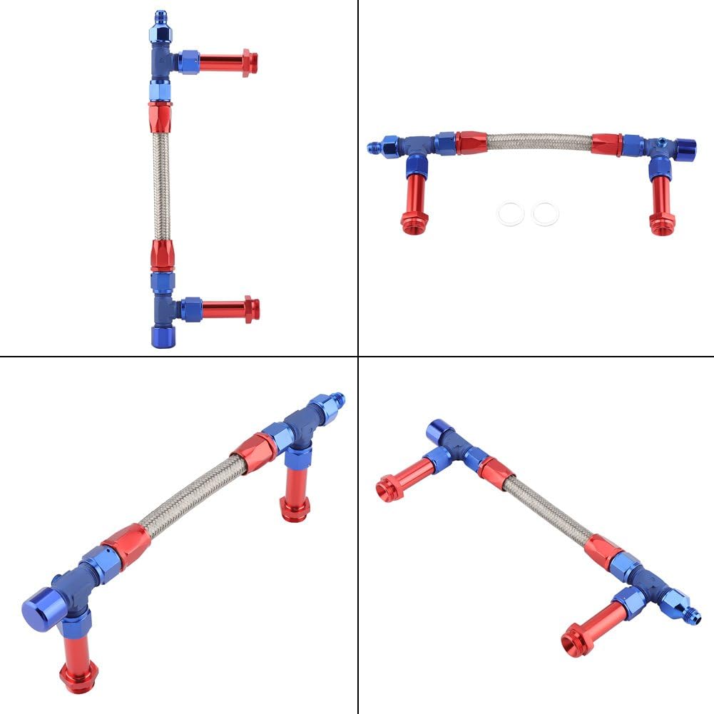 4150 Braided Dual Feed Fuel Line Kit with AN6 Adapter Aluminum Pack of 2 Y74035
