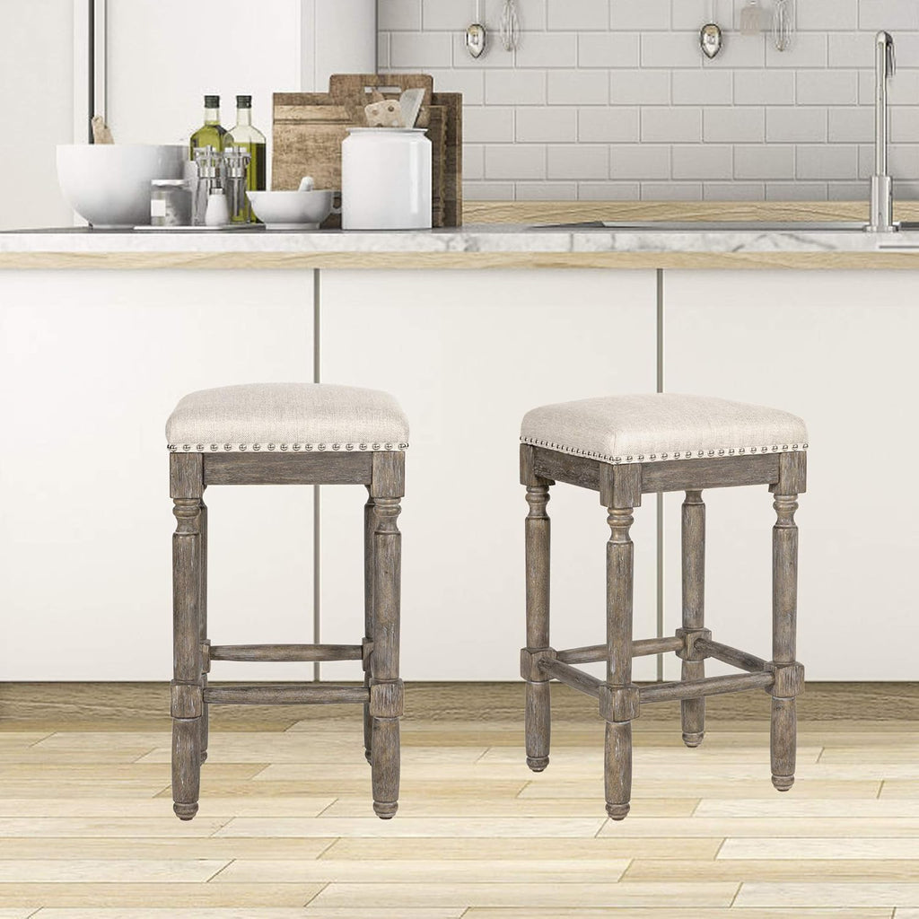 Taupe Barstool 26 Inch Seat Height Set of 1 J7354