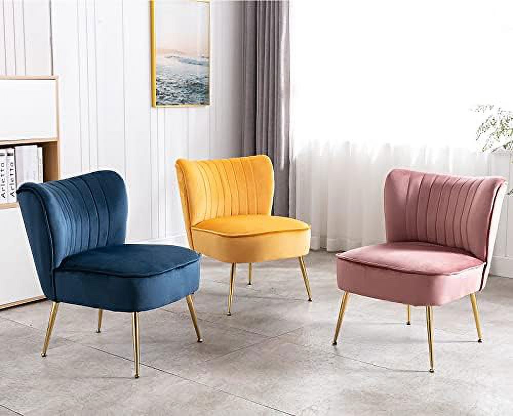 Velvet Accent Chairs Set of 2 with Golden Legs A5912
