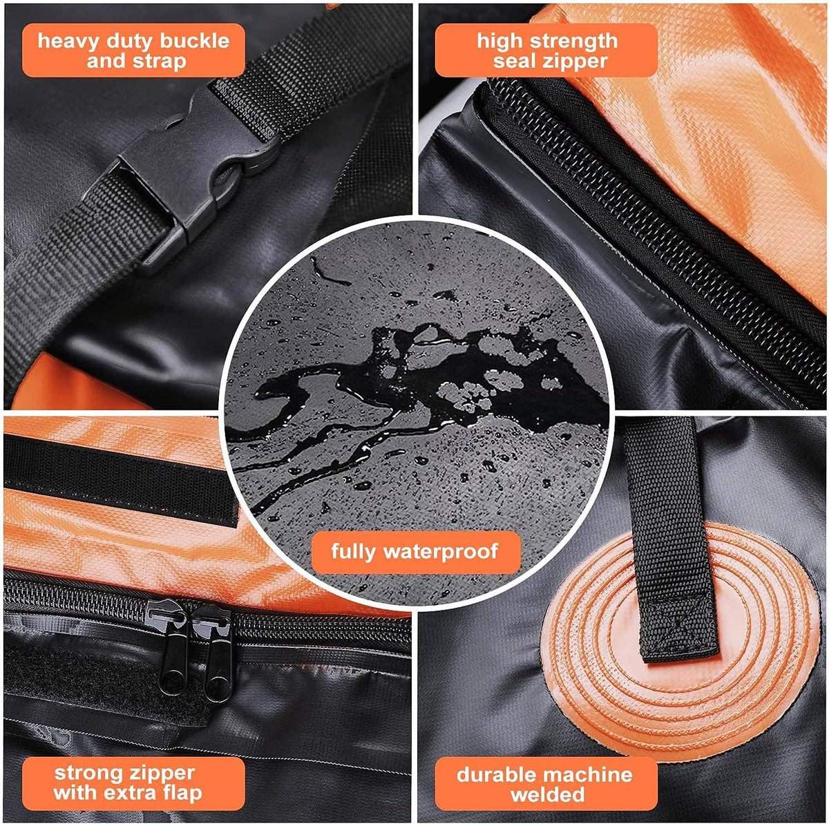 Car Rooftop Cargo Carrier Bag 15 Cubic Feet Waterproof Heavy Duty 800D PVC Soft-Shell Roof Carrier with Storage Bag and Protective Mat L470169