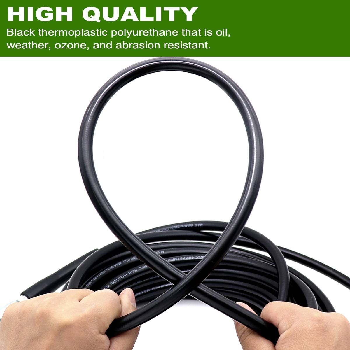 Sewer Jetter Kit 50FT, 5800PSI Drain Cleaner Hose 1/4 Inch NPT, Sewer Jetting Nozzle with Spanner Waterproof Tape O330