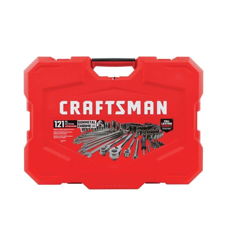 121 Piece SAE and Metric Chrome Mechanic Tool Set L35094