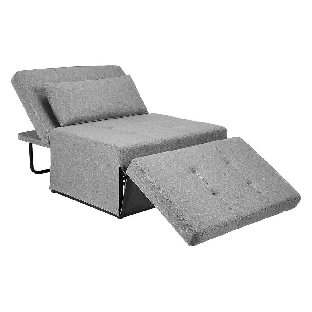 Grey Folding Ottoman Sleeper Sofa Bed Y91535