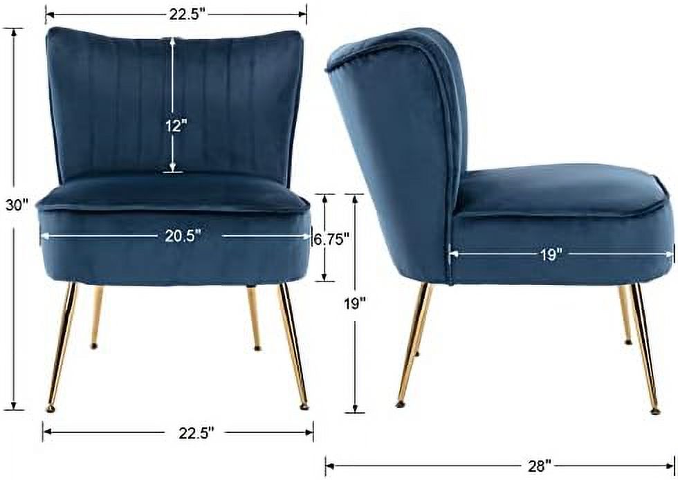 Velvet Accent Chairs Set of 2 with Golden Legs A5912