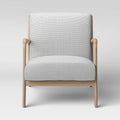 Plaid White/Black Wood Armchair K86965