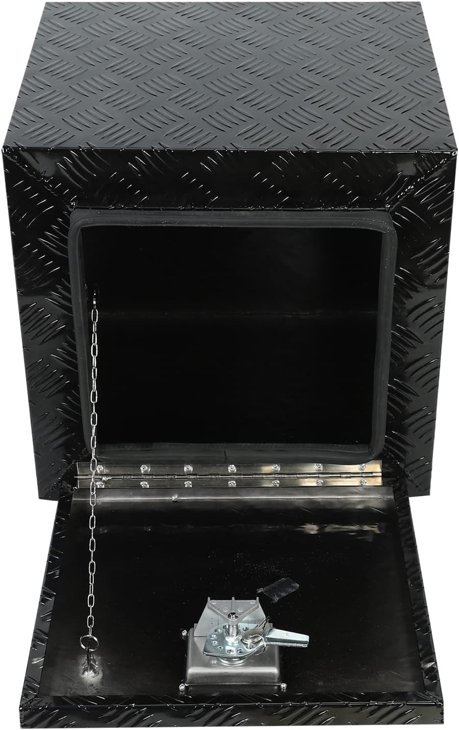 Black Aluminum 5 Bar Tread Underbody Toolbox with Lock Latch H49165