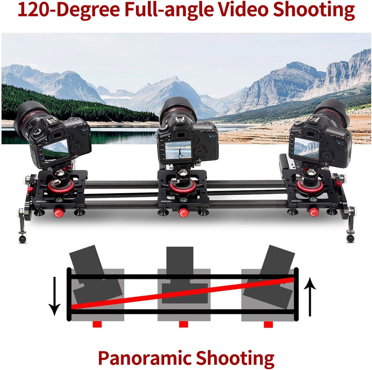 Motorized Carbon Fiber Camera Slider Track Dolly Rail, 120cm X88831
