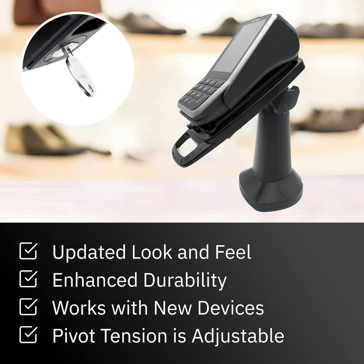 Black Latch and Key Lock Pole Mount Terminal Stand R508909