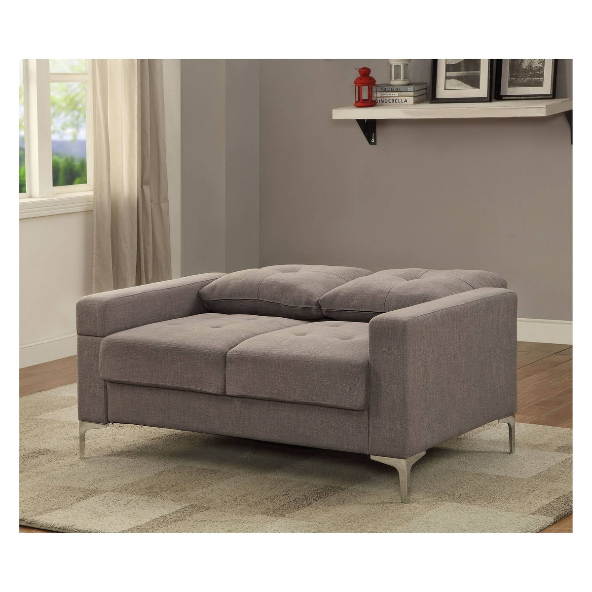 Adjustable Linen Loveseat R8057