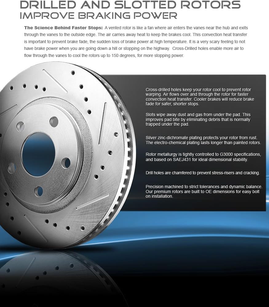 FRONT 305mm 5 Lug Rotors + Ceramic Brake Pads + Clips X1278