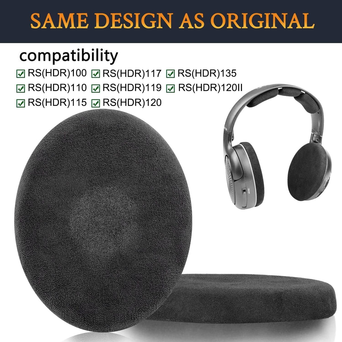Velour Earpads Replacement for Headphones G445303