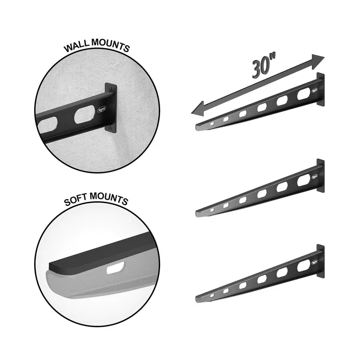 5 Pack Wall Mounted Kayak Rack 30" Arms O373
