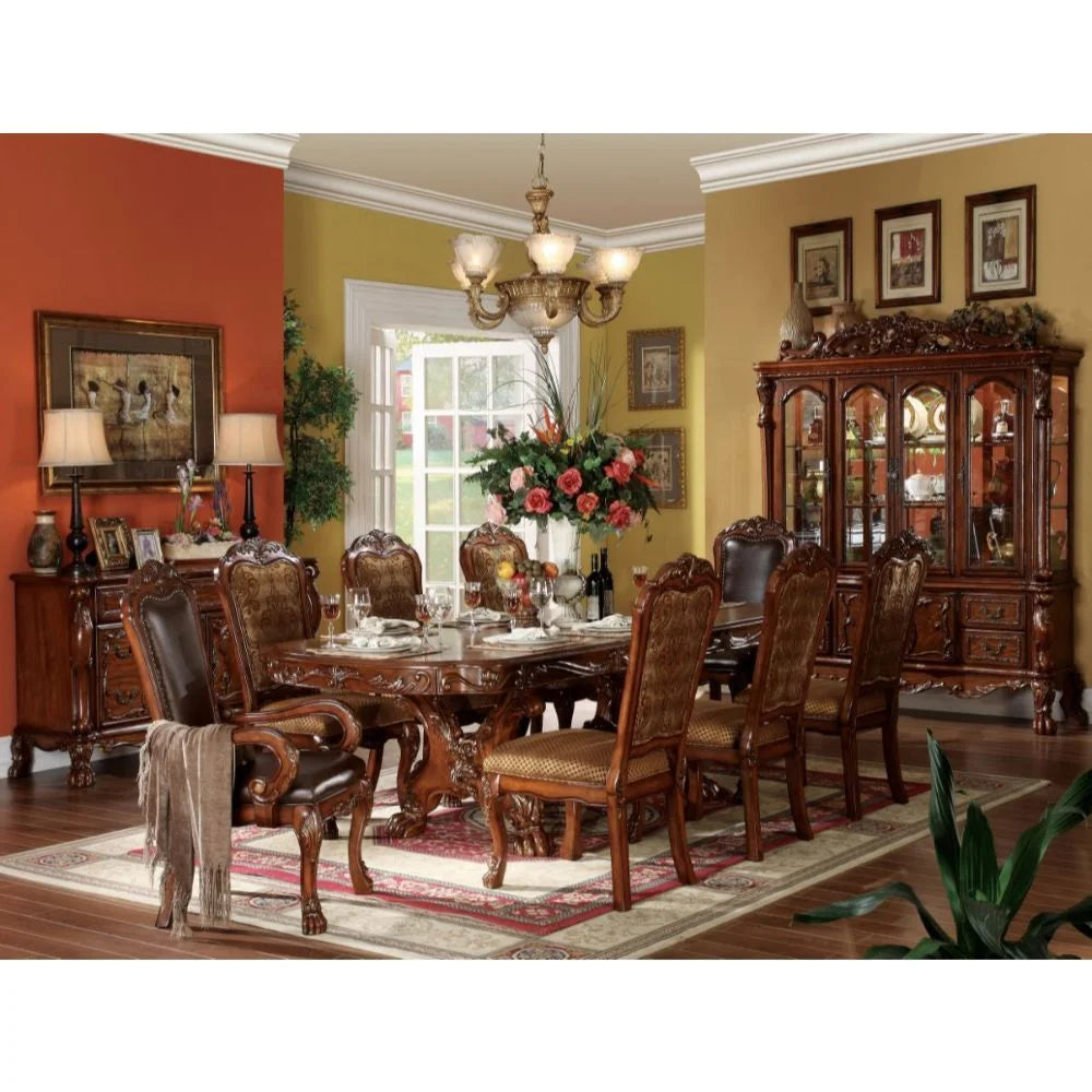 Cherry 9 Piece Trestle Dining Table Set U812