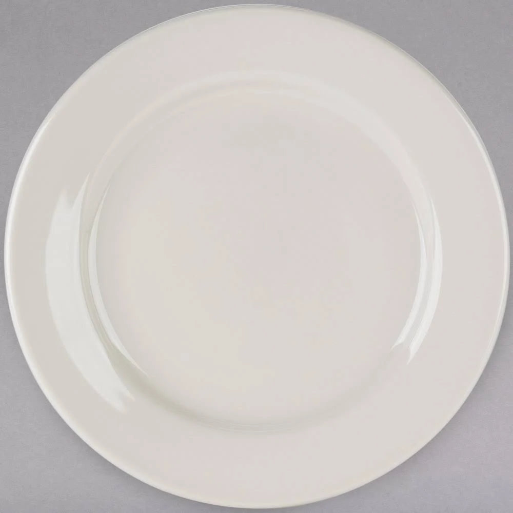 12/Case 10x22 Eggshell Wide Rim China Plate Z8302