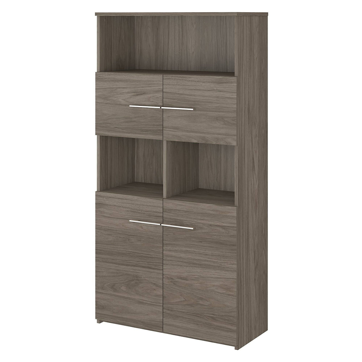 5 Shelf Bookcase with Doors, Sand Oak L2371