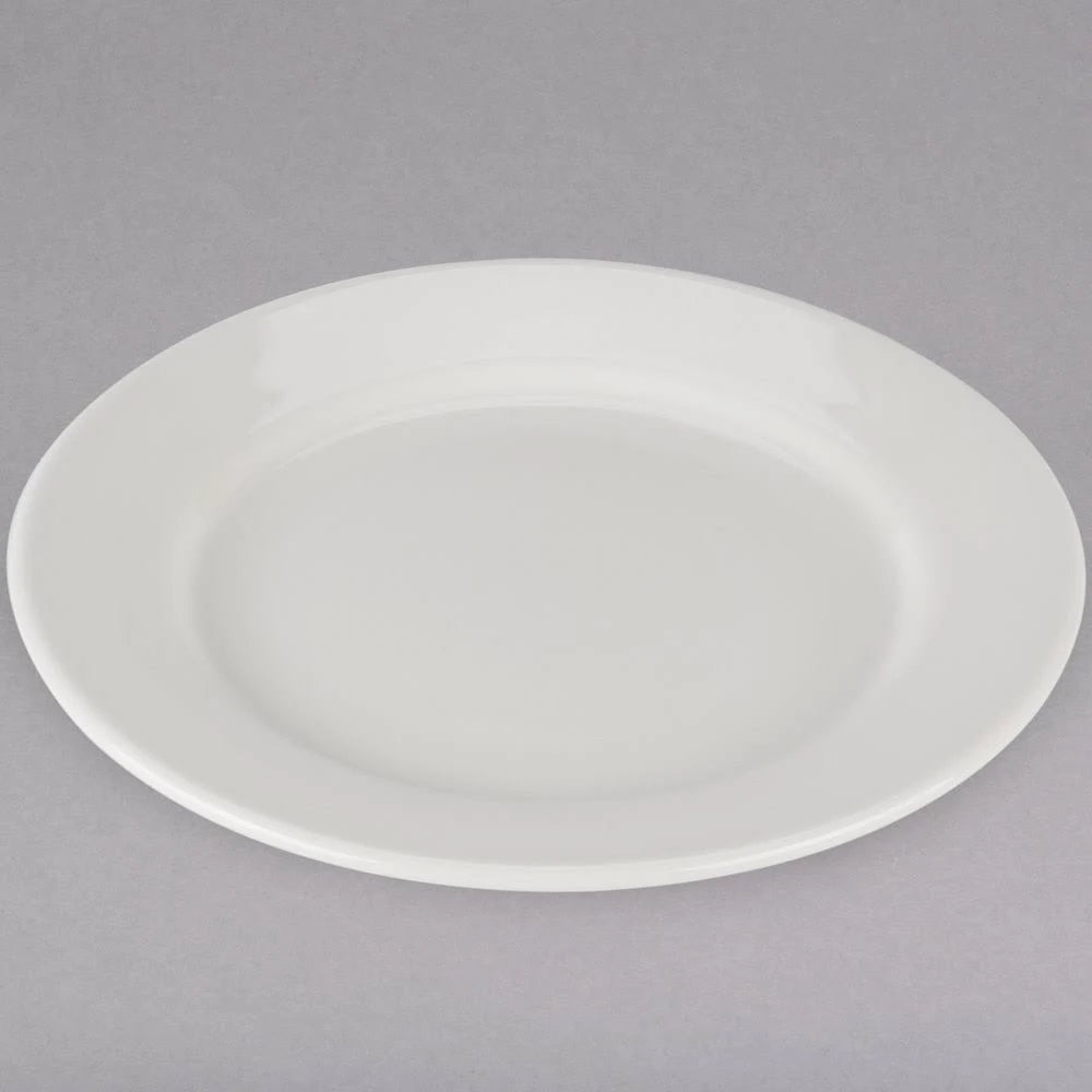 12/Case 10x22 Eggshell Wide Rim China Plate Z8302