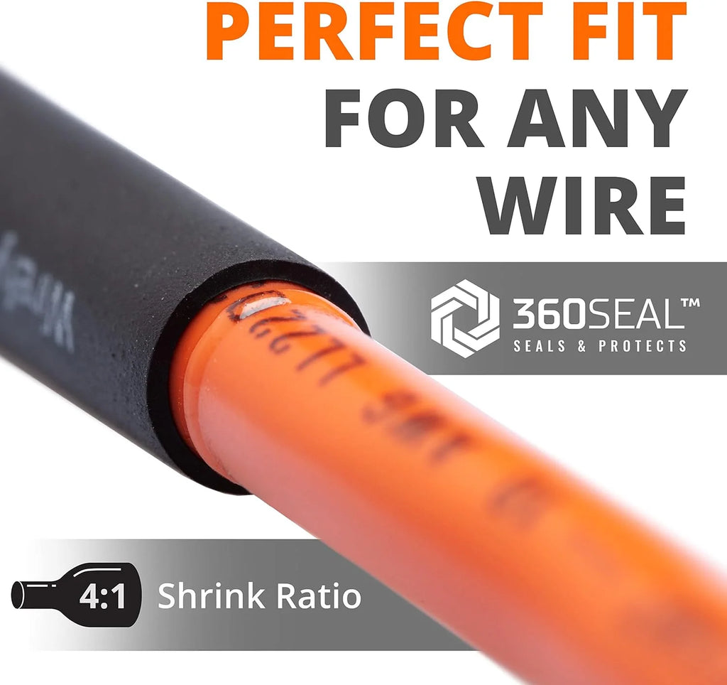3/4" 4:1 Ratio Adhesive Lined Heat Shrink Tubing 50 Feet Roll Black K33313