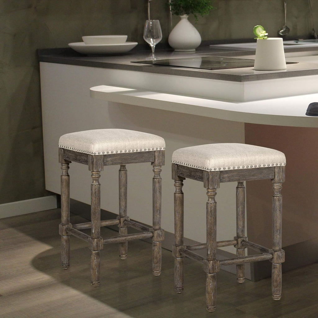 Taupe Barstool 26 Inch Seat Height Set of 1 J7354